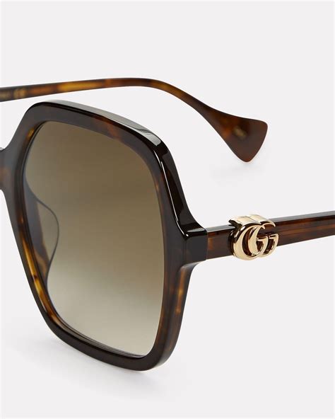 gucci brown tortoise sunglasses|gucci oversized tortoiseshell sunglasses.